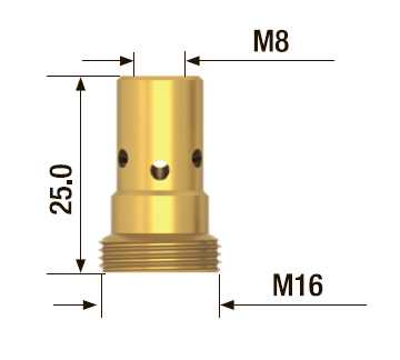 Fubag Адаптер контактного наконечника M8*25 мм (5 шт.) FB.TA.M8.25 Аксессуары к горелкам TIG, MIG/MAG фото, изображение